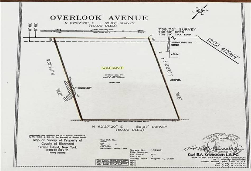 0 Overlook Avenue, Staten Island, New York 10304, ,Land,For Sale,Overlook,478116