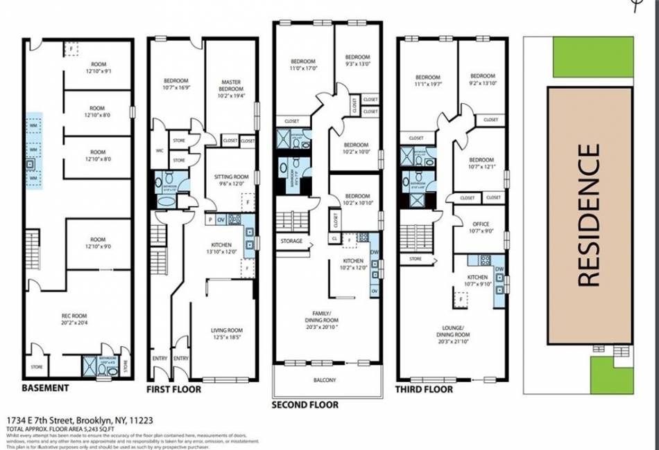 1734 7th Street, Brooklyn, New York 11223, 10 Bedrooms Bedrooms, ,Residential,For Sale,7th,489013